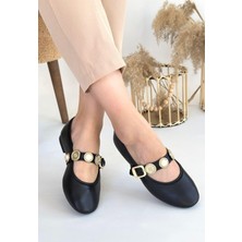 Nil Shoes Atnis Bej Cilt Babet Ayakkabı