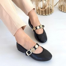 Nil Shoes Atnis Bej Cilt Babet Ayakkabı