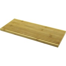 Dikdörtgen Çift Taraflı=düz - Dalgalı Oyuk Kanallı Ahşap Bambu Sunum Tepsi 17X39X1.5CM (4887)