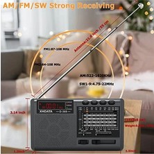 Xhdata D368 Kısa Dalga Am Fm 12 Bant Dsp Stereo Taşınabilir Radyo Mp3 Çalar Şarj Edilebilir