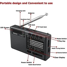 Xhdata D368 Kısa Dalga Am Fm 12 Bant Dsp Stereo Taşınabilir Radyo Mp3 Çalar Şarj Edilebilir