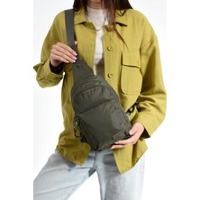 Üç Bölmeli Unisex Göğüs (Bodybag) Çantası Haki (Model: 571-9N)