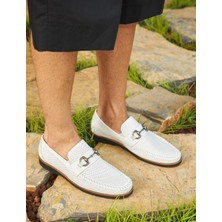 Cabani Hakiki Deri Beyaz Erkek Eva Taban Günlük Ayakkabı