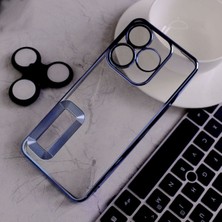 Teknomoda Tecno Spark 10C Kılıf Logo Yeri Açık Kamera Lens Korumalı Renkli Kenarlı Şeffaf Silikon