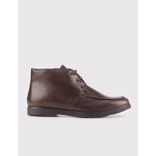 Cabani Hakiki Deri Erkek Kahverengi Fermuarlı Günlük Bot