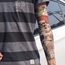 Giyilebilir Kol Dövmesi Çorap Dövme 3D Baskılı Kol Bacak Dövme 2 Adet Model 14 (3791)