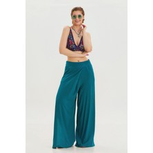 Fermuar Detaylı Cepli Kadın Yüksek Bel Pantolon