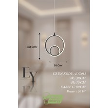 Ey Shop Modern Siyah Damla Göz Model Tek Renk LED Avize