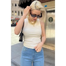 Beyaz Kalın Askılı Regular Kesim  Basic Atlet MG2059