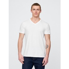 Gap Erkek Beyaz Pamuklu Jersey V Yaka T-Shirt