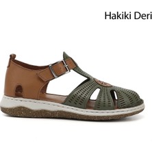 Kadın  Dolgu Topuk Hakiki Deri Sandalet