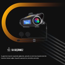Always Teknoloji 2 Adet Q58-MAX Radyolu Telsiz Özellikli 2 Kişi Bağlantılı Bluetooth Kask Kulaklık Ekranlı Fenerli Müzik ve Intercom