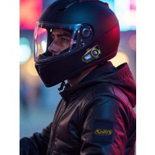 Q58-MAX Radyolu Telsiz Özellikli 2 Kişi Bağlantılı Bluetooth Kask Kulaklık Ekranlı Fenerli Müzik ve Intercom