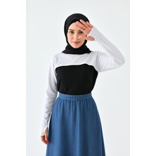 Balıkçı Parmaklı Boyunluklu Kolluk Tesettür Boyunluk Uzun Kollu Boyunluk Body Bluz Bolero