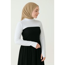 Balıkçı Parmaklı Boyunluklu Kolluk Tesettür Boyunluk Uzun Kollu Boyunluk Body Bluz Bolero
