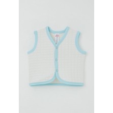 Breeze Erkek Bebek Yelek Düğmeli 0-3 Ay-9 Ay, Beyaz