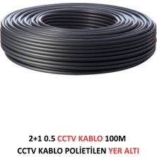 Fury 2+1 0.5mm Polietilen Yer Altı Cctv Kablo Güvenlik Kamera Kablosu 100M