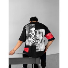 Abluka Online Erkek Sırtı Patchli Oversize T-Shirt Siyah