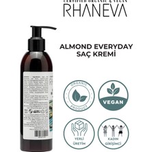 Rhaneva Almond Everyday Saç Kremi, Kuru ve Yıpranmış Saçlar Için, Organik ve Vegan Sertifikalı, 250ML