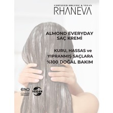 Rhaneva Almond Everyday Saç Kremi, Kuru ve Yıpranmış Saçlar Için, Organik ve Vegan Sertifikalı, 250ML