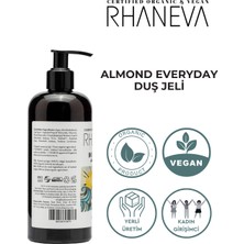 Rhaneva Almond Everyday Duş Jeli, Kuru ve Hassas Ciltler İçin, Organik ve Vegan Sertifikalı, 400 ml