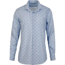 Uki Mavi Slim Fit Uzun Kol Gömlek