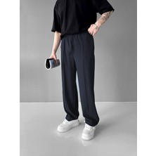 Erkek Beli Lastikli Baggy Pantolon Lacivert