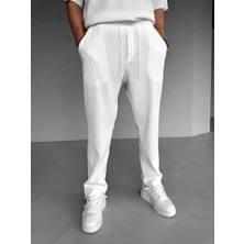 Abluka Online Erkek Baggy Fit Fitilli Rahat Pantolon Ekru