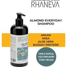 Rhaneva Almond Everyday Şampuan, Kuru ve Yıpranmış Saçlar Için, Organik ve Vegan Sertifikalı, 400 ml