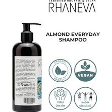 Rhaneva Almond Everyday Şampuan, Kuru ve Yıpranmış Saçlar Için, Organik ve Vegan Sertifikalı, 400 ml