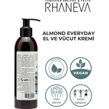 Rhaneva Almond Everyday El ve Vücut Losyonu, Organik ve Vegan Sertifikalı, 250 ml