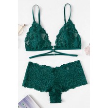 Ayça Kadın Yeşil Özel Şık Sütyen Külot Takımı