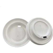 Nafa Şeker Kamışından Ekolojik Bardak Kapağı 80mm (8oz Bardak için) - 50 Adet