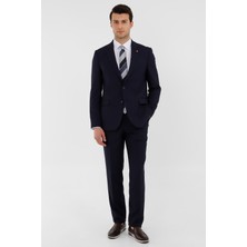 Uki Lacivert Mono Yaka Klasik Takım Elbise