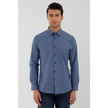 Uki Mavi Slim Fit Uzun Kol Gömlek
