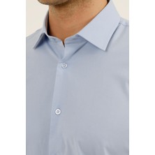 Uki Mavi Slim Fit Uzun Kol Gömlek