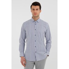 Uki Mavi Comfort Fit Uzun Kol Gömlek