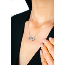 925 Ayar Gümüş Sonsuzluk Model Zirkon Taşlı Kadın Kolye