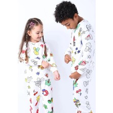 Boyanabilir Çocuk Pijama Takımı + Kalem I Renkli Rüyalar I Her Yıkamada Yeniden Tasarla