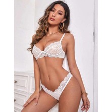 Lingerie Beyaz Tül Sütyen Takımı