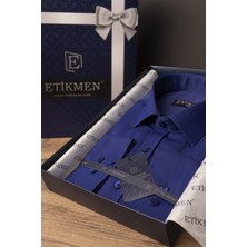 Etikmen Parliament Mavisi Saten Slimfit Erkek Gömlek