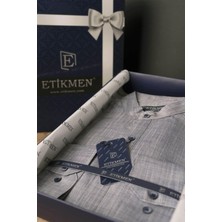 Etikmen Füme Hakim Yaka Keten Üç Düğmeli Erkek Gömlek