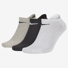 Nike Value No Show Ulightweight Unisex Sock 3 Lü Soket Çorap Siyah Beyaz Bej