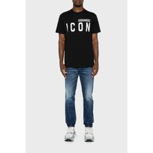 Dsquared2 Baskılı % 100 Pamuk Regular Fit Bisiklet Yaka T Shirt Erkek T Shirt S79GC0080 S23009 980