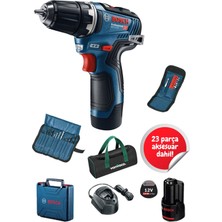 Gsr 120 Li Çift Akülü Vidalama Vidalama Matkap Bosch Şarjlı Matkap Mavi  (23 Parça Uç Hediye)