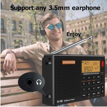 Sıhuadon R-108 Radyo Fm Stereo Dijital Taşınabilir Radyo Am Sw Hava Radyo Alıcısı Alarm Fonksiyonu Ekran Saati Sıcaklık Hoparlö