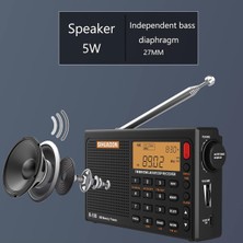 Sıhuadon R-108 Radyo Fm Stereo Dijital Taşınabilir Radyo Am Sw Hava Radyo Alıcısı Alarm Fonksiyonu Ekran Saati Sıcaklık Hoparlö