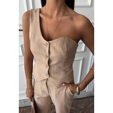 Supplierby Tek Omuz Büstiyer Plazzo Pantolon Viscon Takım 10159