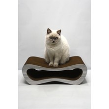 Karton Kedi Tırmalama Kanepesi - Mega 2'li Set - Ahşap Gri Desen