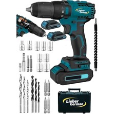 X-Drive Darbeli 12 V 2AH Çift Akülü 27 Parça Setli Metal Şanzuman Şarjlı Vidalama Matkap